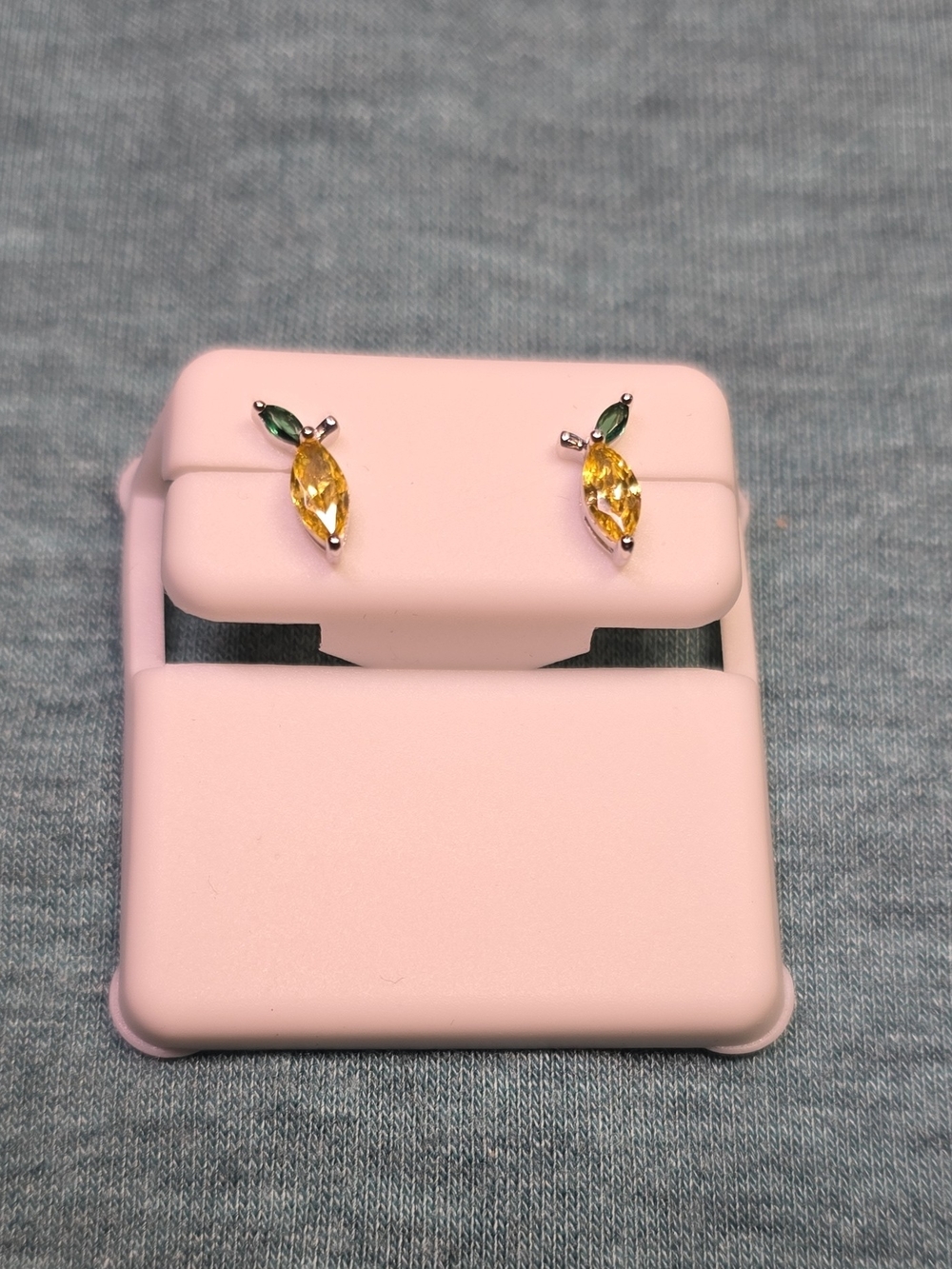 Yellow and Green Marquise Stud Earrings - Women Jewelry